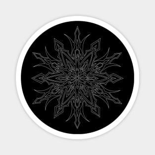 SYM STAR-TRIBAL- SNOWFLAKE DESIGN WHITE OUTLINE-TEEPUBLIC Magnet